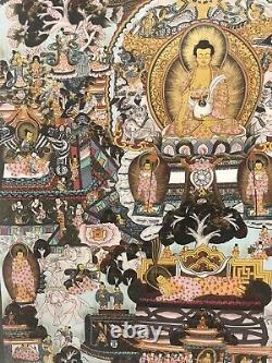 Grand thangka tibétain chinois d'origine