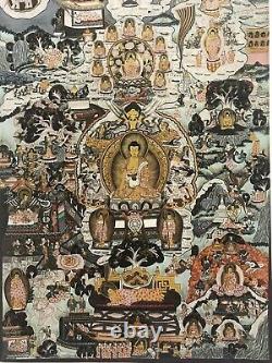 Grand thangka tibétain chinois d'origine
