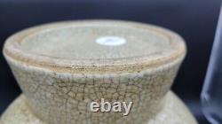 Grand vase Hu en porcelaine à glaçure craquelée de style chinois ancien de la période de la République