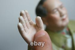 Grande 20ème C Années 1950 Porcelaine Sculptée Peint Président Mao Figure Statue