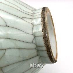 Grande Antique Chinese Ge Type Kiln Fine Vase Or Fil Fil De Fer Crackle Glaze