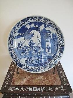 Grande Assiette En Porcelaine Bleue Et Blanche De Chine, Fin De La République Des Qing 17