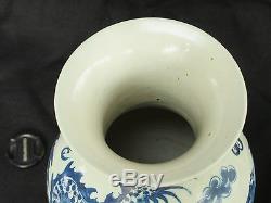 Grande Dynastie Qing Dragon & Phoenix Vase En Porcelaine En Bleu Et Blanc Classique