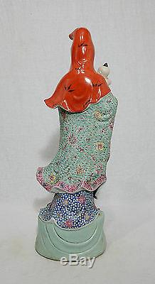 Grande Famille Chinoise Rose Porcelaine Kwan-yin Figure M882