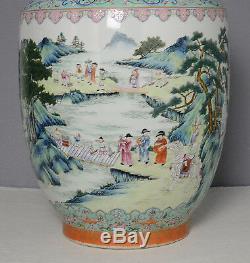 Grande Famille Chinoise Rose Vase En Porcelaine Avec Mark M2302