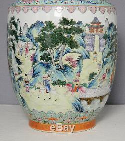 Grande Famille Chinoise Rose Vase En Porcelaine Avec Mark M2302