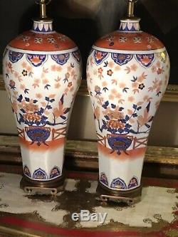 Grande Paire De Vintage Maitland & Smith Chinoiserie Porcelaine Chinoise Lampes 88 CM