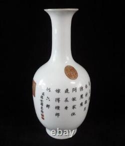 Grande Peinture À La Main Chinoise Antique Femme Porcelaine Vase Yongzheng Marks