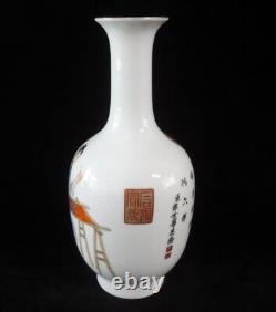 Grande Peinture À La Main Chinoise Antique Femme Porcelaine Vase Yongzheng Marks