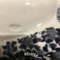 Grande Porcelaine Chinoise Bleu Et Blanc Assis Bouddha