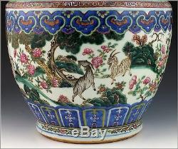Grande Superbe 19thc Antique Chinois Famille Rose Vase En Porcelaine