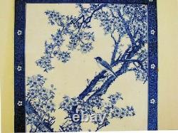 Grande Tuile Japonaise De Plaque De Plaque De Mur De Porcelaine Du 19ème Siècle -décorée À La Main Et Signée