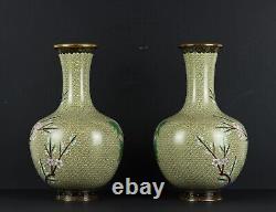 Grande paire de vases cloisonné chinois anciens en parfait état, vers 1930