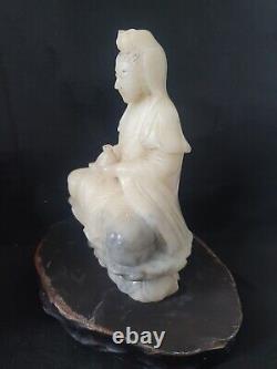 Large Antique Chinese Qing Kwan-yin Guan Yin Goddess Statue. Lourdite