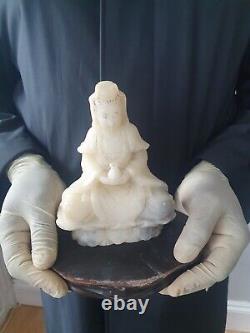Large Antique Chinese Qing Kwan-yin Guan Yin Goddess Statue. Lourdite