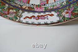 Large Vieille Famille Chinoise Art Déco Oriental Ironstone Plaque De Porcelaine Bol 16.2