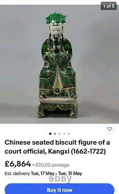 Large/huge Antique Chinese Immortale Porcelaine Figure. Marques De Caractère À La Base