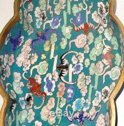 Les Chauves-souris Rares Grands Vieux Chinois Cloisonné Design Bol Boîte Jar