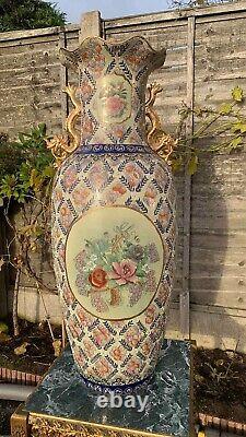 Magnifique Vase Décoratif Oriental Chinois Très Grand (c1)