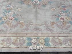 Old Made Traditionnelle Main Chinoise Oriental Rug Gris Laine Grand Tapis 367x270cm