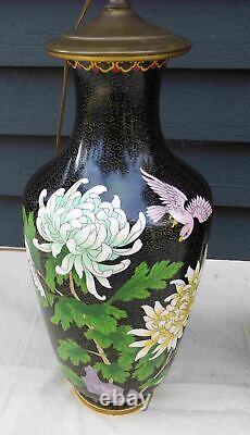 Paire remarquable de grandes lampes vases en cloisonné chinois et japonais antiques 20