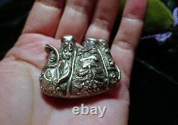 Pendentif de charme éléphant chinois en argent plaqué, grand