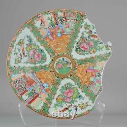 Plaque De Porcelaine Chinoise Antique Grandes Figures Cantonaises Chine Ca 1900