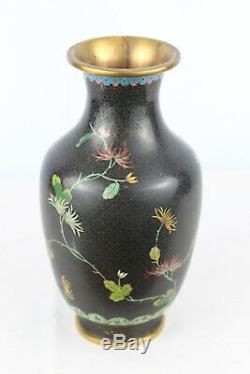 Qualité Excellent Grand Vase Chinois Cloisonné Avec Pivoine Flowers 9 Grand
