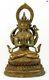 Rare 19 Cent. Bronze Antique Grand Doré Asiatique Chinois Namaste Bouddha Statue