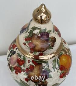 Rare Grand Vieux Pot De Gingembre Peint À La Main Par Jc V Hunnik