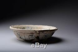 Rare Porcelaine Grande Plaque D'oiseaux Hoi An Chinois Shipwreck Cargo