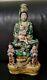 Statue D'enfants Kwan Yin Chinoise Antique, Famille Verte, Grande, Rare Des 12 Immortels