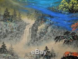 Superbe Grand Paysage D'aquarelle Chinoise Hanging Rouleau De Peinture Zhang Daqian