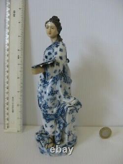 Superbe Rare Antique Volkstedt Grand Artiste Figurine Bleu