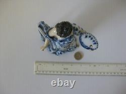 Superbe Rare Antique Volkstedt Grand Artiste Figurine Bleu