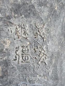 Superbes, grands vases en bronze chinois anciens signés