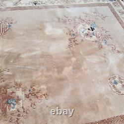 Taille De La Chambre Grand 12' X 9' Chinese Oriental Tapis Rug Brown