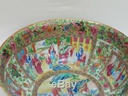 Tres Grand Antique 19c. Qing Porcelaine Rose Mandarin Qing Porcelaine 15.5