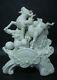Très Rare Grand 3,2 Kg Lourd Vieux Chinois Trois Porcelaine Statue Sculpture Sheeps