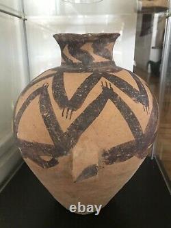 Un Exceptionnel, Grand Ancien Chinois Préhistorique Terracota Vase 3000 Av. J.-c. Art