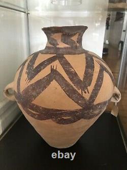 Un Exceptionnel, Grand Ancien Chinois Préhistorique Terracota Vase 3000 Av. J.-c. Art