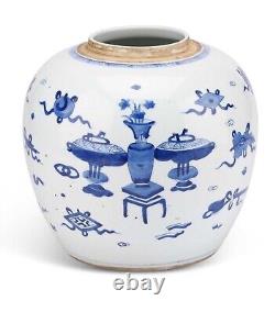 Un très beau grand pot/vase chinois bleu et blanc. 19ème siècle.