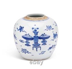 Un très beau grand pot/vase chinois bleu et blanc. 19ème siècle.