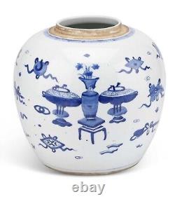 Un très beau grand pot/vase chinois bleu et blanc. 19ème siècle.