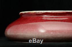 Une Grande Flambés Porcelaine Ancienne Chinoise Du 18ème Bol Lave Rouge / 19ème Siècle