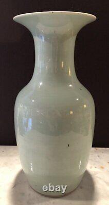 Vase De Porcelaine De Grande Taille Bleu Et Blanc De Chine Antique 19ème Siècle