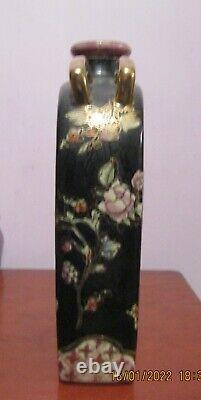Vase De Style Flacon Oriental Décorée Grand Floral Approx. 11.5 Étendue