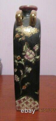 Vase De Style Flacon Oriental Décorée Grand Floral Approx. 11.5 Étendue