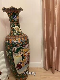Vase Unique En Céramique Chinoise, Hauteur 62 Pouces, Peint À La Main
