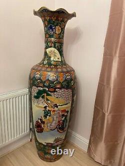 Vase Unique En Céramique Chinoise, Hauteur 62 Pouces, Peint À La Main